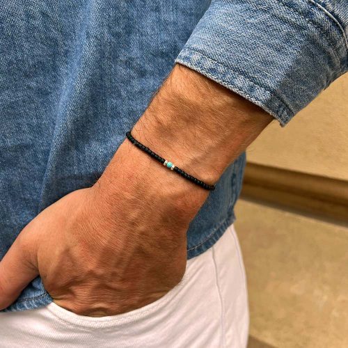 bransoletka z howlitem męska