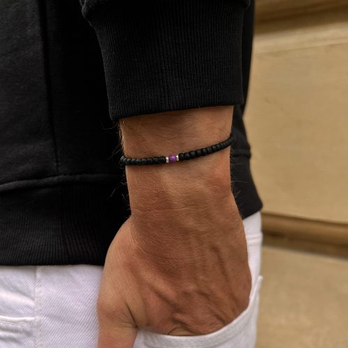 bransoletka czarna dla mężczyzny