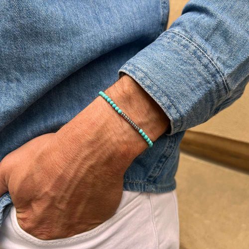 bransoletka z koralikami niebieska