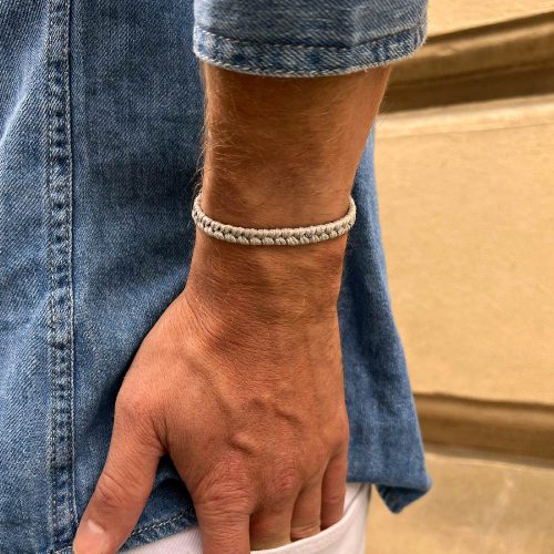 bransoletka sznurkowa szara