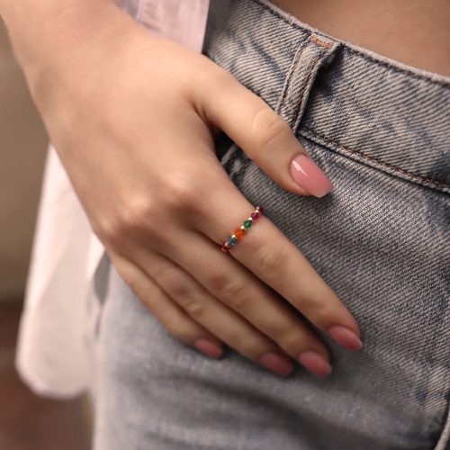 kolorowy pierścionek