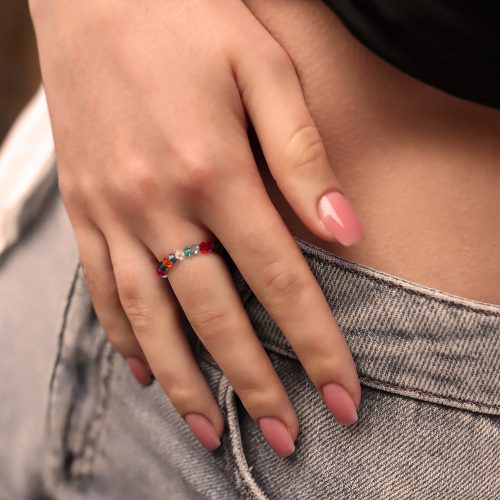 elastyczny pierścionek z koralikami