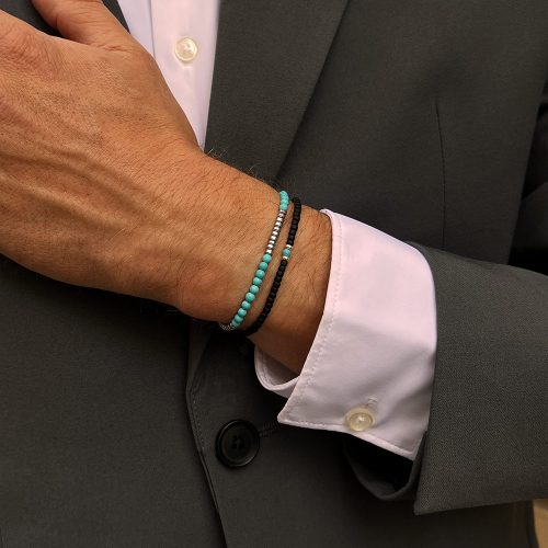 bransoletka z howlitem niebieskim