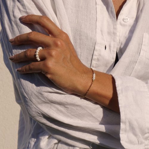 komplet biżuterii z perłami