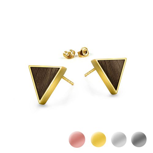 kolczyki wkrętki złote trójkąty