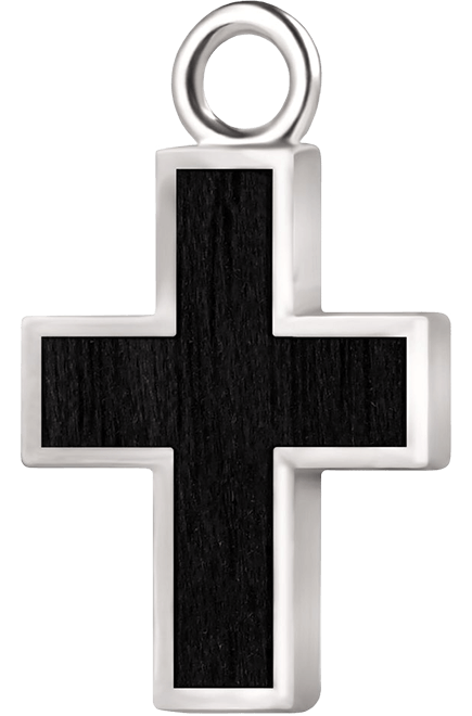 Krzyżyk srebro czarny klon