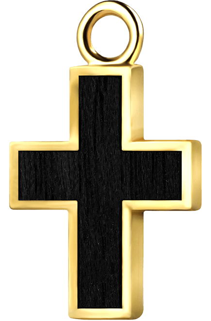 Krzyżyk złoto czarny klon