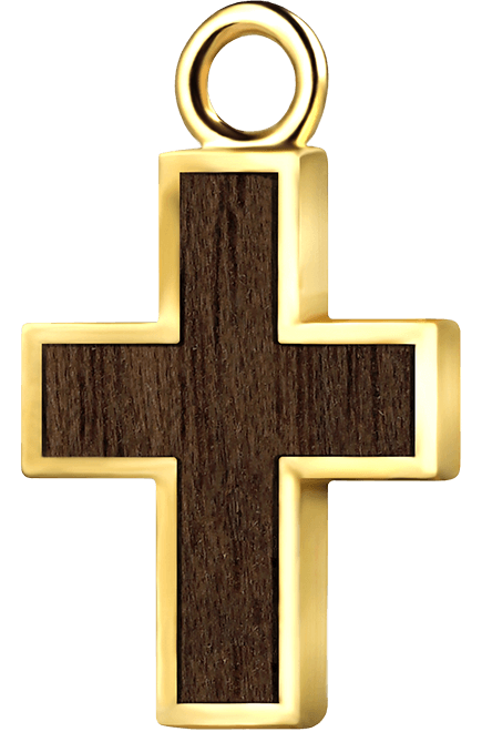 Krzyżyk złoto orzech
