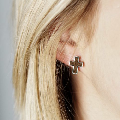 kolczyki wkrętki krzyżyk