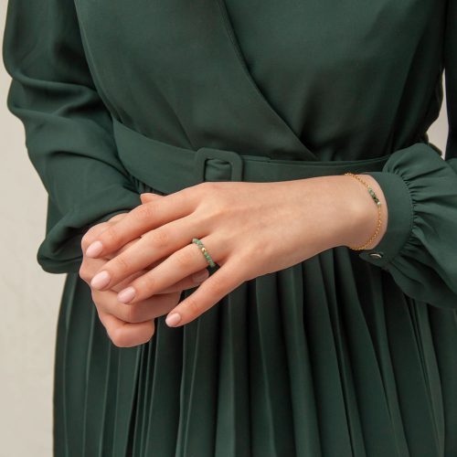 bransoletka i pierścionek szmaragd