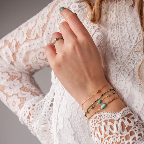 zestaw bransoletek z turkusem