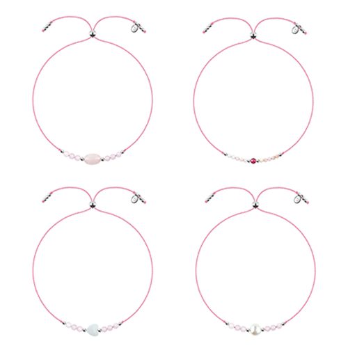 zestaw różowych bransoletek