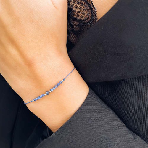 bransoletka z szafirami i sodalitem