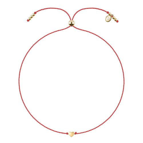 bransoletka na szczęście ze złotym serduszkiem