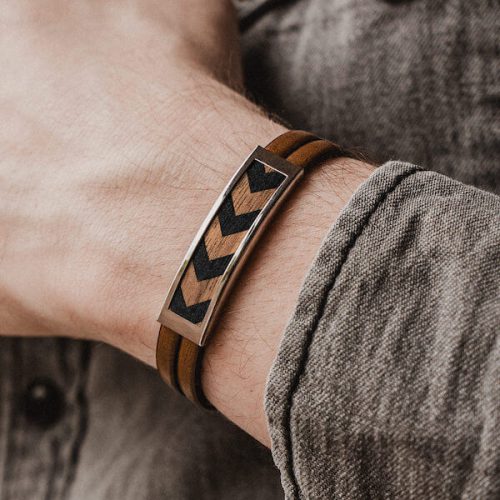 bransoletka skórzana ciemny brąz