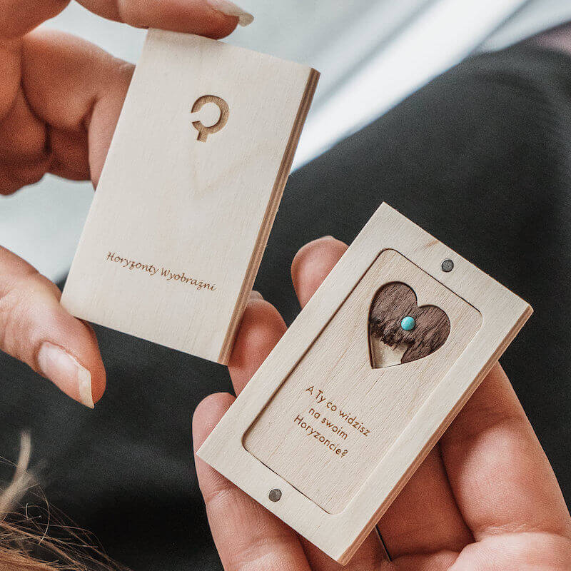 drewniany naszyjnik serce