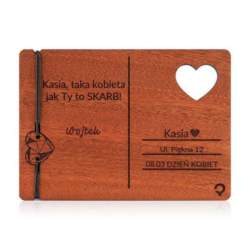 drewniana kartka dzień kobiet