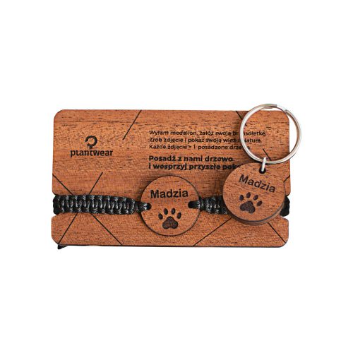 drewniana adresówka i bransoletka